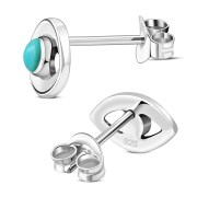 Turquoise Evil Eye Stud Silver Earrings, e331